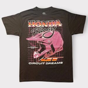 Honda Racing Circuit Dreams T-Shirt JT Racing Brown Gray Pink Graphic Tee Large